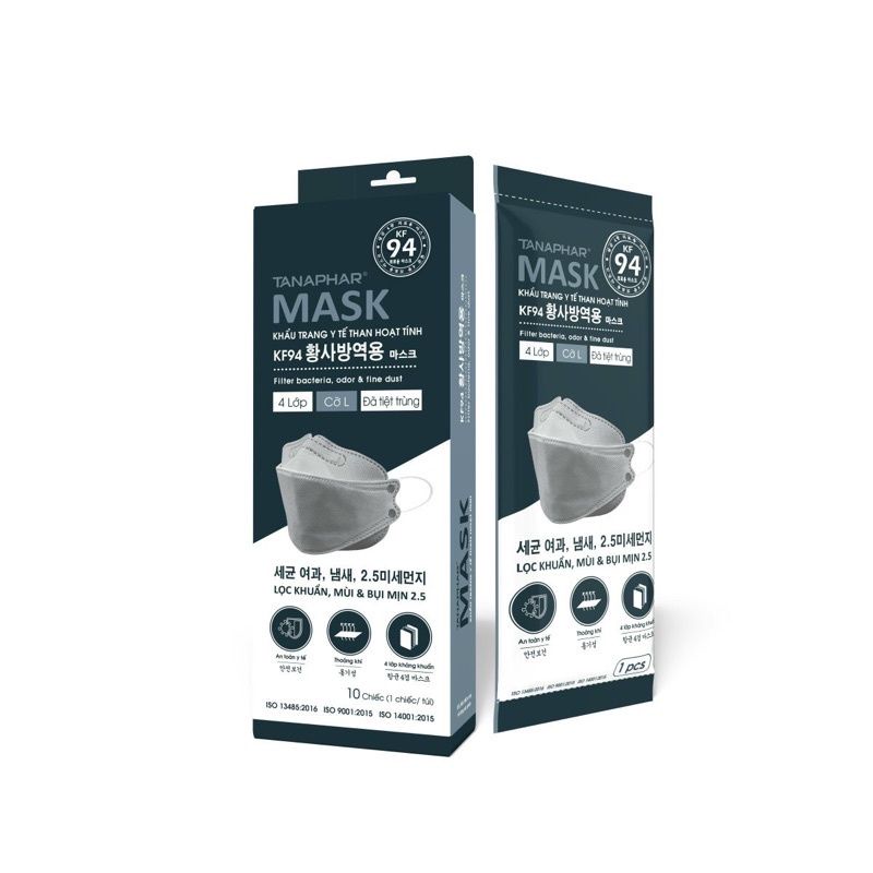 KHẨU TRANG Y TẾ 3D KF94 TANAPHAR, mỗi chiếc 1 túi