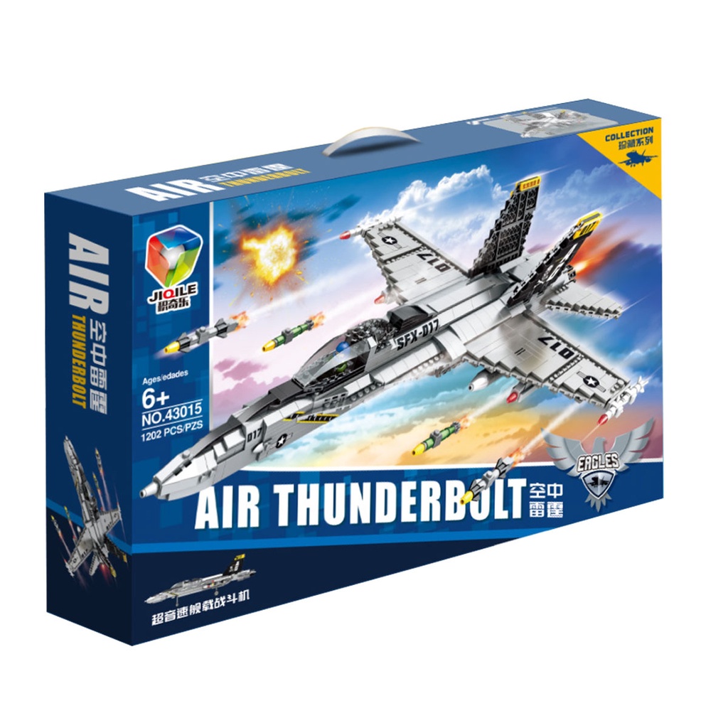 Đồ chơi lego lắp ráp Máy bay p.h.ản lực F18 của q.uân đội Mỹ AIR THUNDERBOLT 1202 mảnh