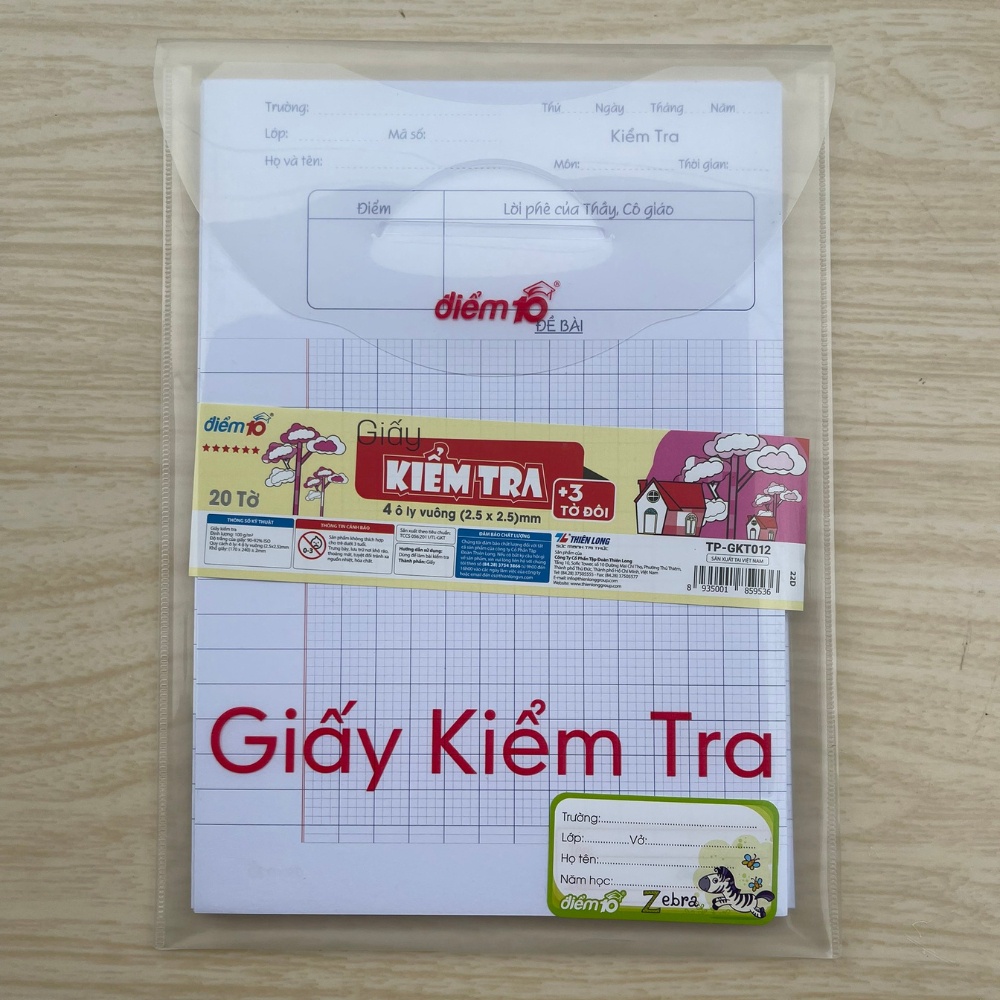 Giấy Kiểm Tra Dành Cho Học Sinh Cấp 1, Cấp 2 - Điểm 10 Thiên Long