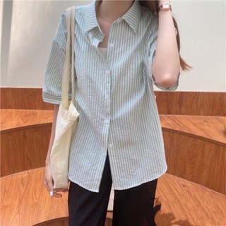 Áo sơ mi kẻ sọc dọc dáng oversize