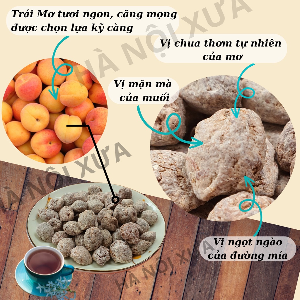 Ô mai Mơ xí muội vị chua mặn ngọt đồ ăn vặt Hà Nội Xưa hấp dẫn ngon đúng vị nhiều vitamin - hộp 180g 250g