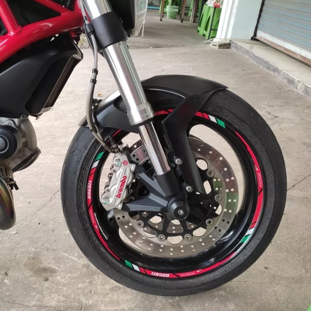 Set 16 Miếng Dán Viền Bánh Xe Mô Tô 12 "17" 18 "Phản Quang Cho KTM KAWASAKI Z650 Z750 SUZUKI GSX R GSX250R DUCATI V VESPA 250SR