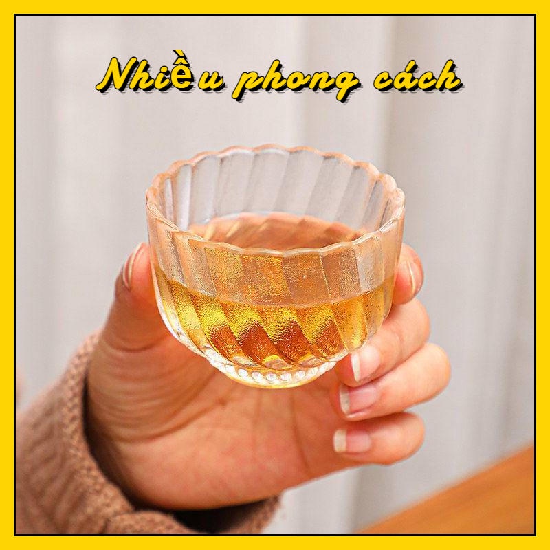Cốc Uống Trà/Cà Phê Bằng Thủy Tinh Trong Suốt Chịu Nhiệt Độ Cao Phong Cách Nhật Bản