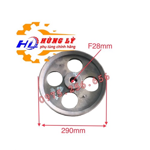 Phụ tùng hùng lỳ Puly 28*300mm 2 rãnh B buly máy nông nghiệp