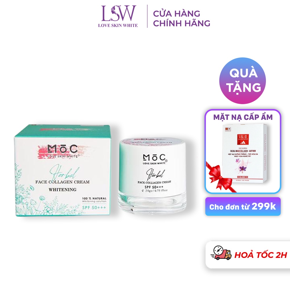 Kem dưỡng trắng, tái tạo và chống lão hóa da Collagen Mộc Love Skin White 20g
