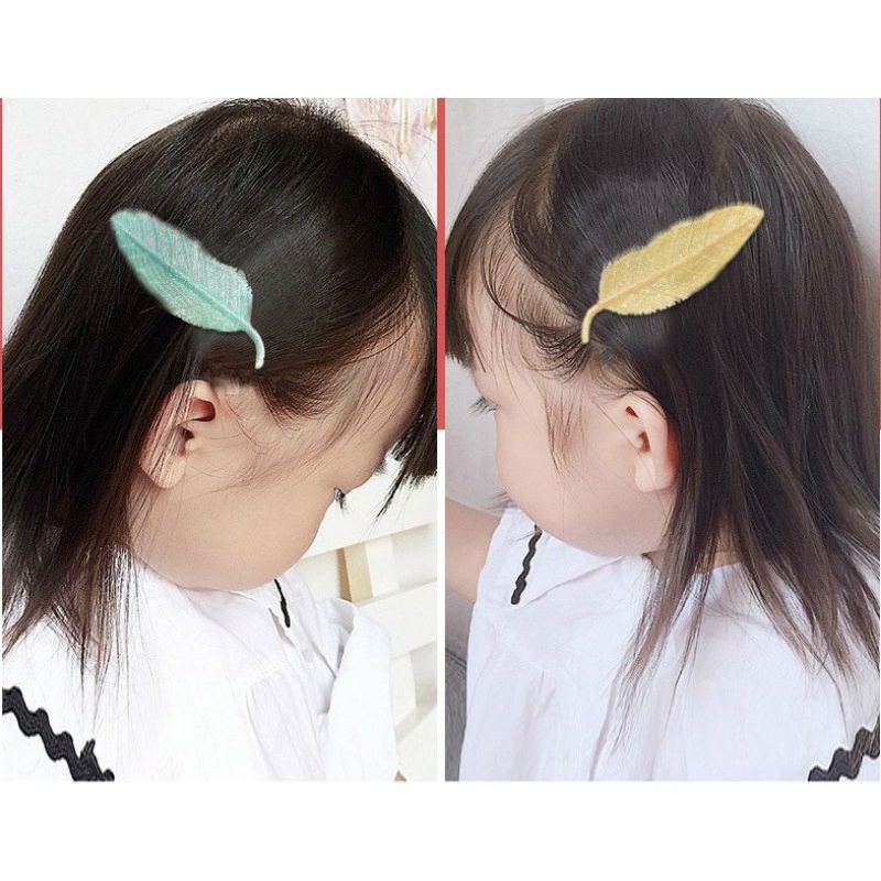 Kẹp tóc hình lá ánh kim xinh xắn phong cách Hàn Quốc cho bạn nữ EMMY_SHOP_90
