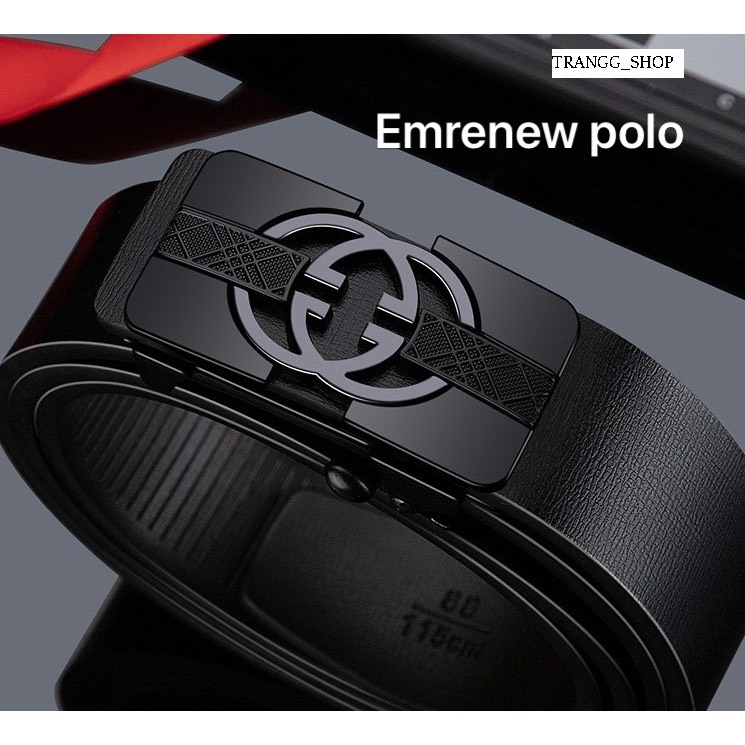 Thắt Lưng Nam Da Bò Cao Cấp Emrenew Polo 2 Lớp Full Hộp Đựng Mặt Khóa Hợp Kim
