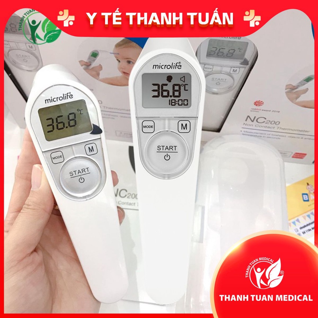 Nhiệt kế điện tử hồng ngoại Microlife NC200 - Đo Nhiệt độ trán và bình sữa cho mẹ bé