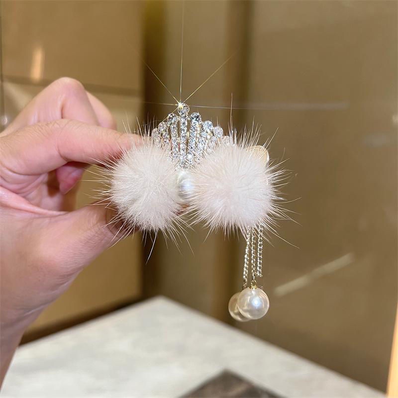 Kẹp Tóc Hình Tai Thỏ Bằng Lông Nhung Thời Trang Thu Đông Dành Cho Nữ