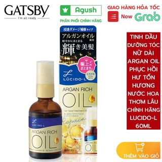 Tinh dầu dưỡng tóc nữ dài argan oil chính hãng Lucido-l nhật bản chai 60ml phục hồi hư tổn mùi hương nước hoa thơm lâu