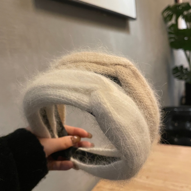 Băng Đô Cài Tóc Bản Rộng Màu Trơn Thời Trang Thu Đông Cho Nữ