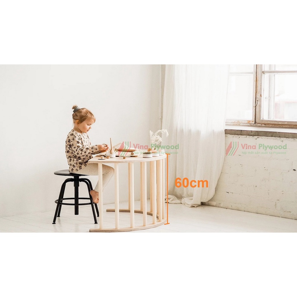 Đồ chơi cầu vồng bập bênh kiêm bàn học 3 trong 1 vinaplywood