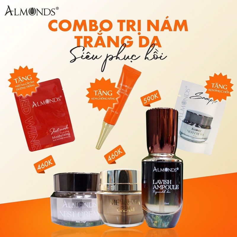 Combo chuyên sâu ngừa nám Almonds