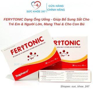 Sắt nước ferytonic traphaco 20 ống/hộp - bổ sung sắt & giảm nguy cơ thiếu máu do thiếu sắt