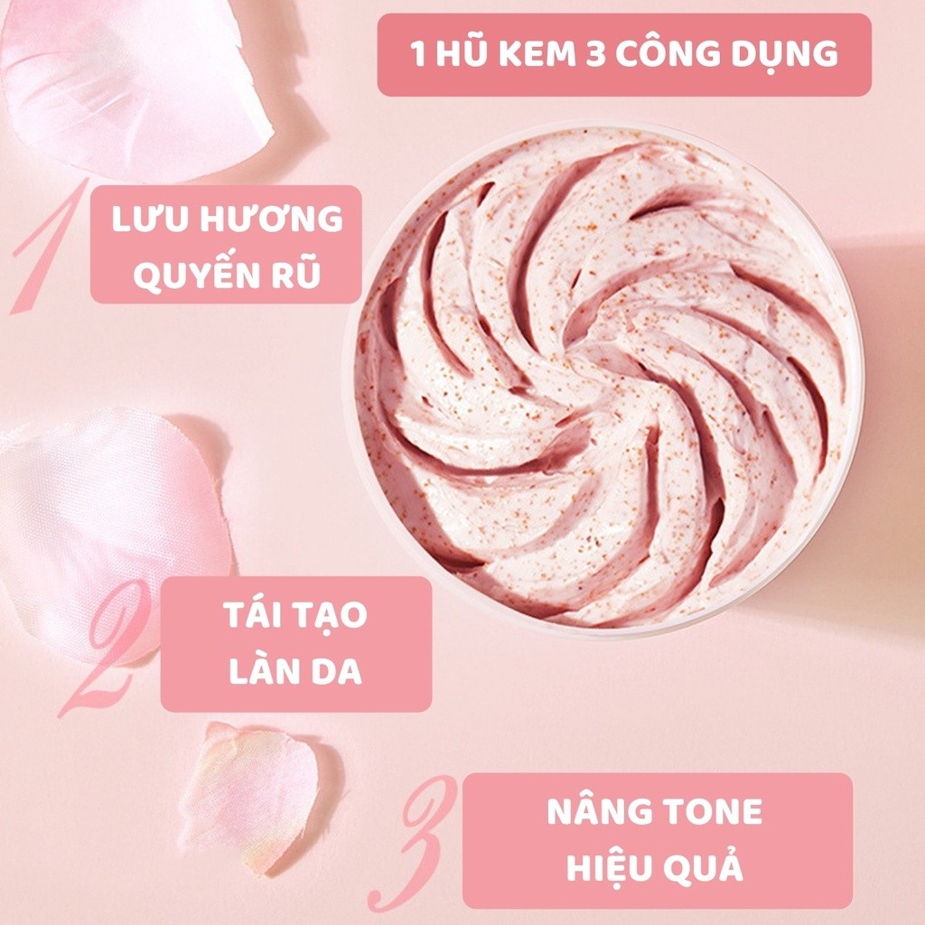 Kem tẩy da chết body đào Sáng da Cải thiện da viêm Tẩy tế bào chết tẩy da chết Làm sạch sâu lỗ chân lông
