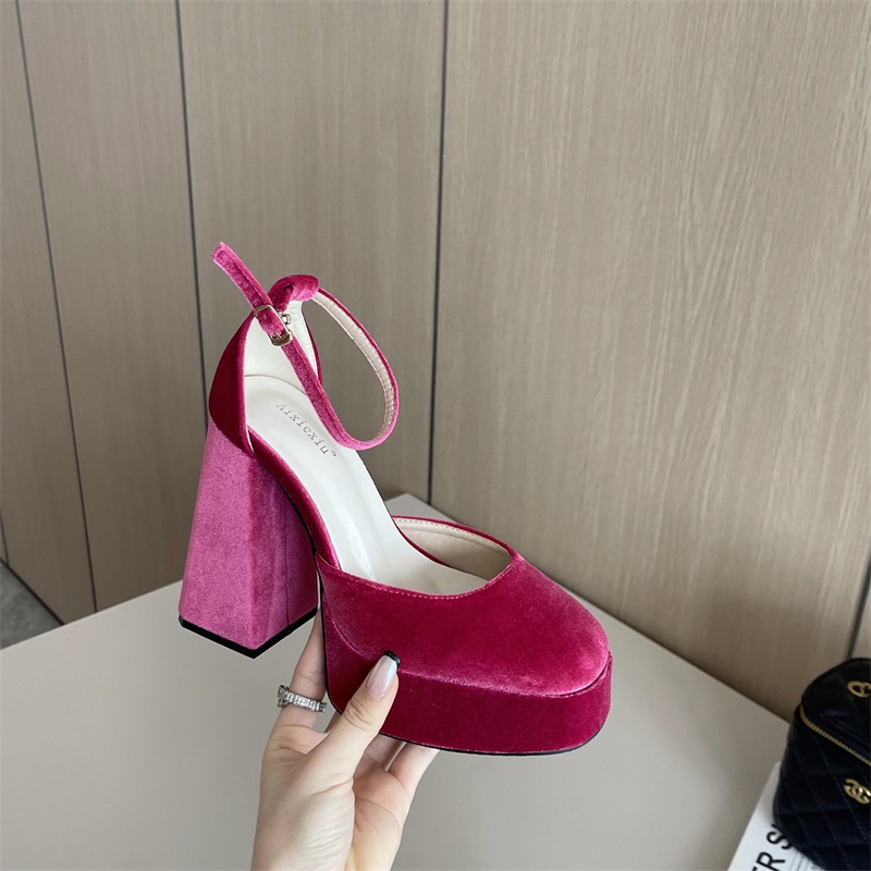 Xăng đan Cao Gót 13CM Mũi Tròn Phong Cách Hàn Quốc