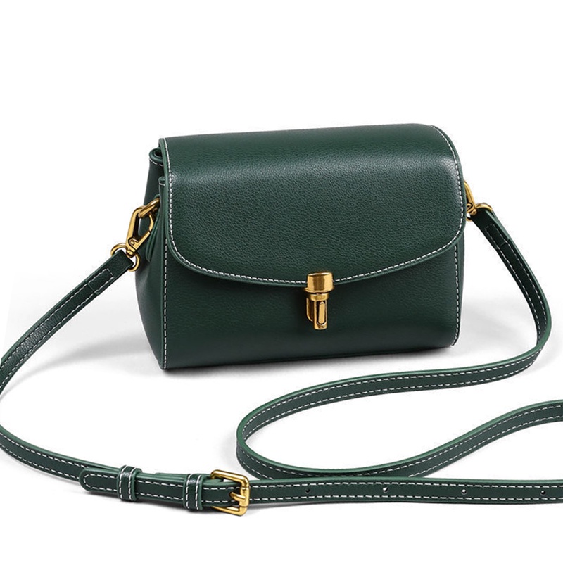 Túi Đeo Chéo Da Bò Hình Vuông Nhỏ Đơn Giản Phong Cách retro Cho Nữ