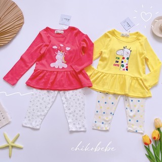  Bộ tay dài bé gái in hình xuất Nhật Chikobebe 