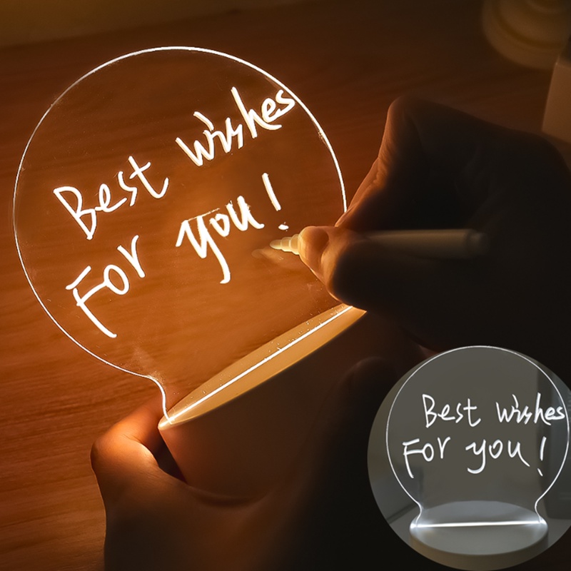 Bảng Ghi Chú Bằng Acrylic Có Đèn LED Và Cổng Sạc USB Cho Phòng Ngủ Trẻ Em