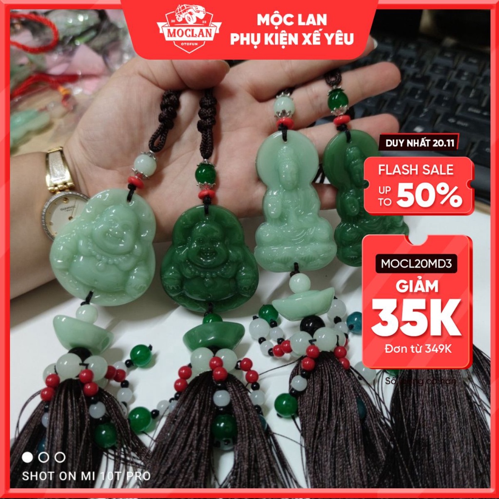 Khánh ngọc treo xe trang trí ô tô - khánh ngọc di lặc quan âm may mắn