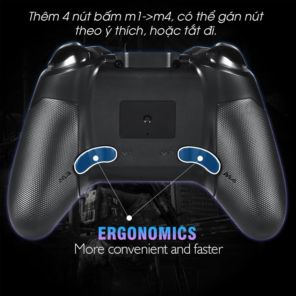 🎁TẶNG DÂY SẠC🎁Tay cầm chơi game EASY SMX 9110 - LED Bluetooth,Wireless chơi game FO4|PES2022|Genshin Impact|