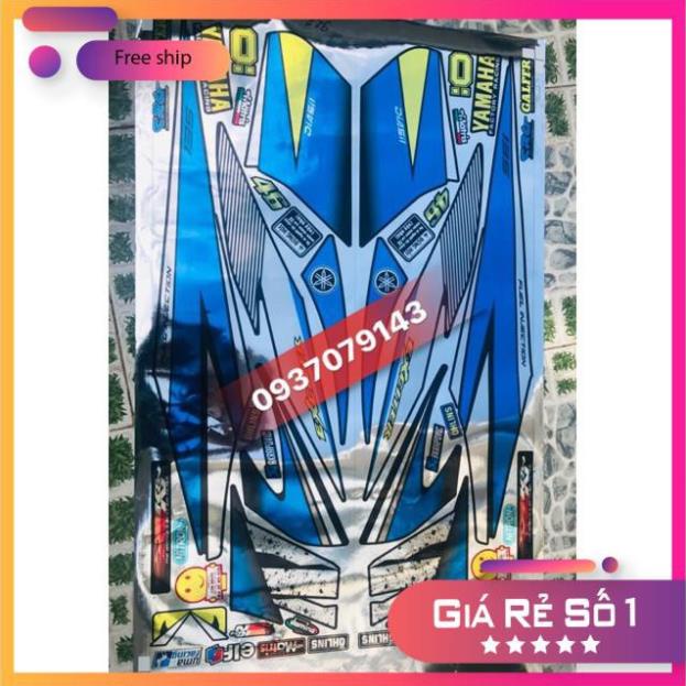 FREE SHIP + QUÀ TẶNG Tem rời xe Exciter 2010 chất liệu Crom xanh đen