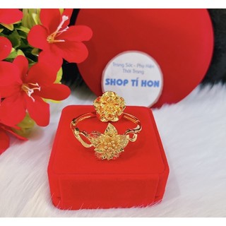 Set 1 vòng tay hoa 1 nhẫn hoa dát vàng 24 mẫu mới về