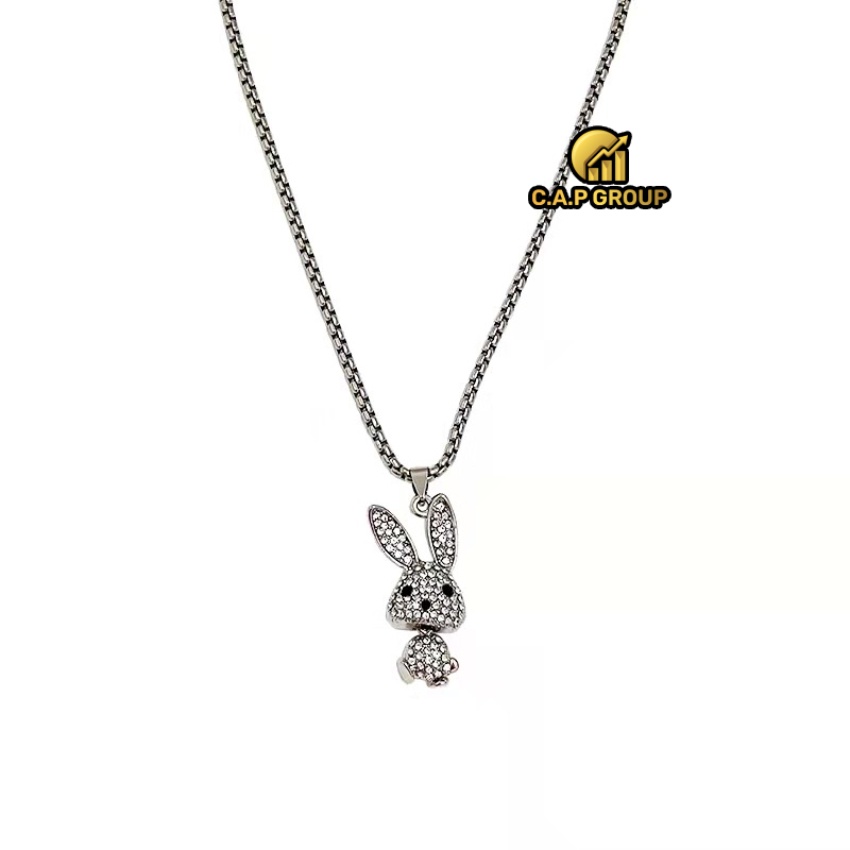 Dây chuyền nữ cá tính không gỉ vòng cổ đính đá Zircon lấp lánh hình Thỏ