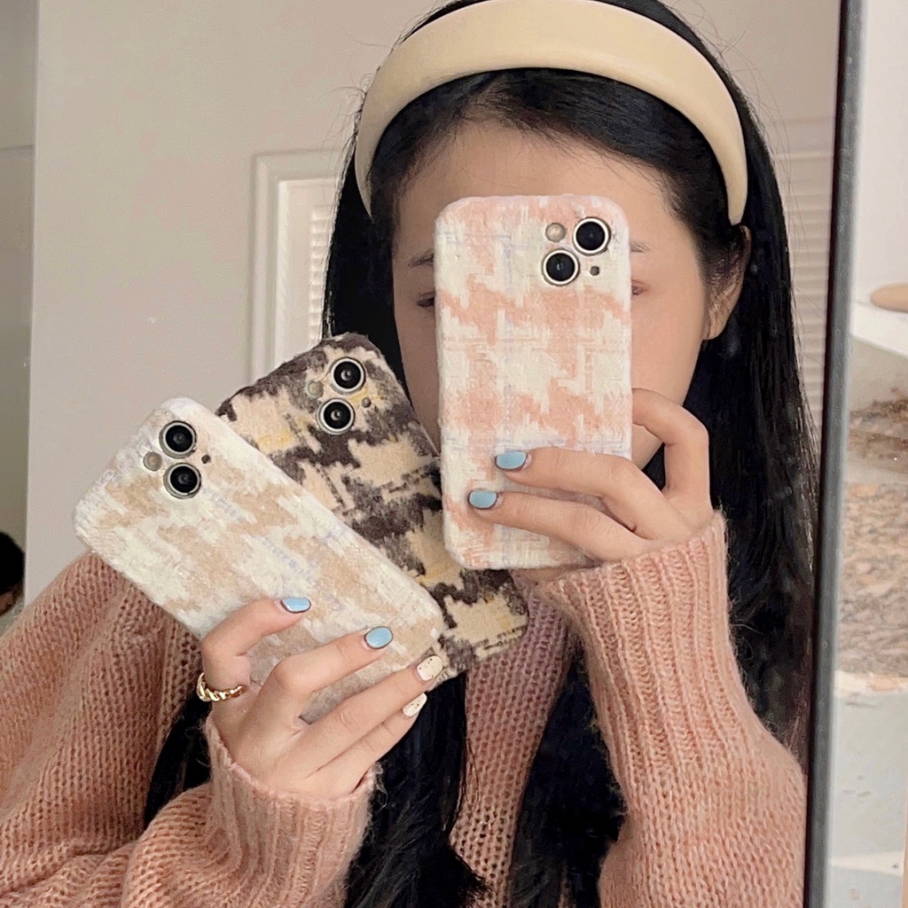 Ốp Điện Thoại Tpu Mềm Chống Rơi Họa Tiết Houndstooth Đơn Giản Cho iphone 14 13 12 11 Pro MAX Plus