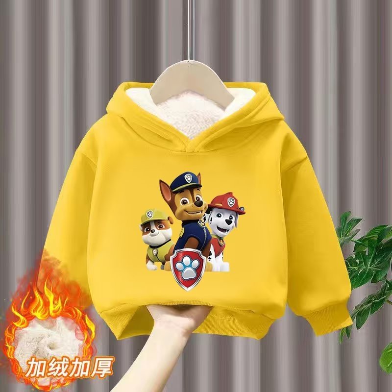 Áo Hoodie Lót Lông Cừu In Họa Tiết Hoạt Hình Dễ Thương Cho Bé Trai Và Gái