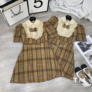 Váy dạ phối cổ nơ
