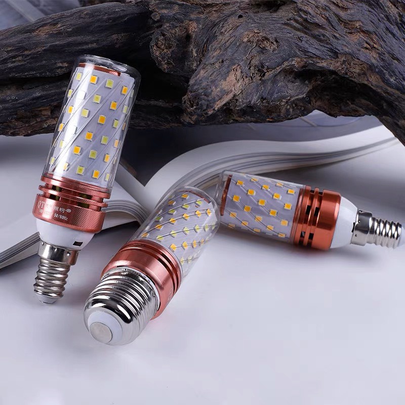 Bóng Đèn Led Bắp Siêu Sáng E14 E27 12W Ac 220V - 3 Chế Độ Sáng