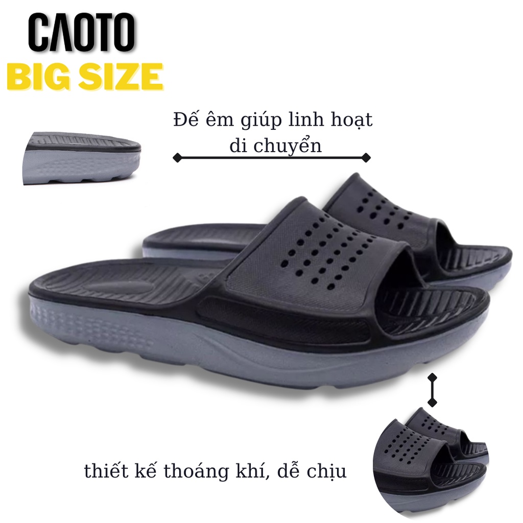 Dép Big Size Nam 45 46 47 48 49 50 51 - Dép Đúc Big Size Nam Hypia Đen Chống Nước Big Size