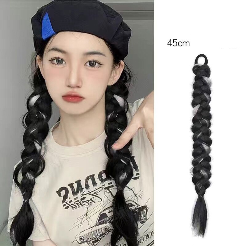 1 Tóc Giả Thắt Bím Đuôi Ngựa Màu Gradient Dễ Thương Thời Trang Cho Nữ