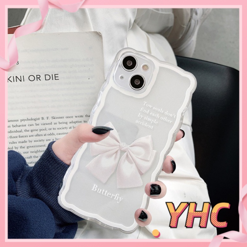 Ốp Điện Thoại Họa Tiết Nơ Viền Gợn Sóng Cho Iphone6 6splus 7 7plus 8plus XR x xs 12 11 pro max plus 13 promax-1019