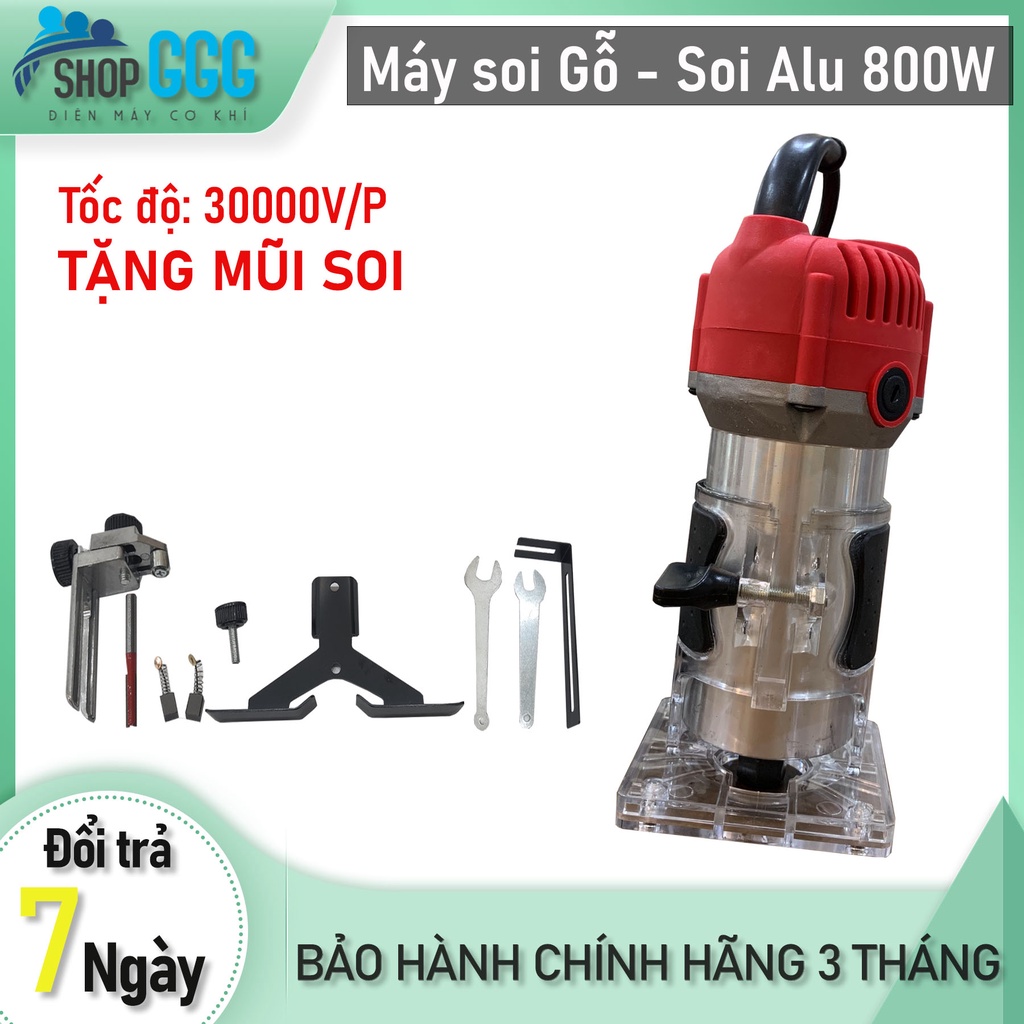 Máy phay gỗ, máy soi gỗ, soi alu chính hãng Etop công suất 800w, tốc độ 30000v/p