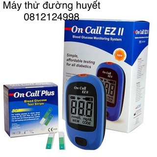 Máy đo đường huyết acon oncall ez ii kèm que thử-máy thử tiểu đường"của mỹ