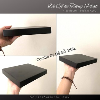 Đế gỗ kê tượng phật, đặt kệ nâng tượng bằng gỗ màu đen, bệ gỗ đen - quà tặng phật giáo pt80 decor