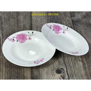 Đĩa 6 sâu tp 1736 sứ bát bảo cao cấp, since_1977