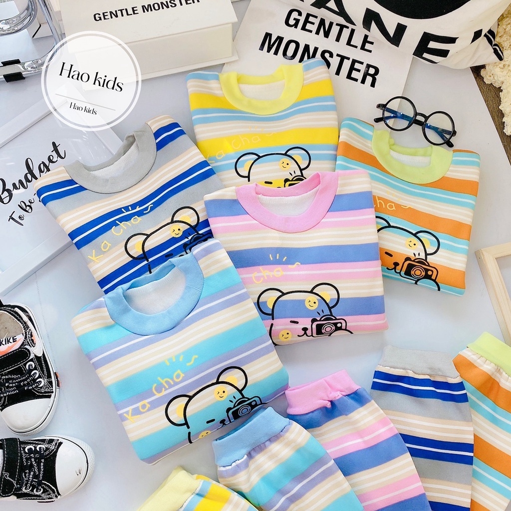 Bộ nỉ cho bé, bộ nỉ bông ấm cho bé in hình hoạ tiết cute,6-16kg