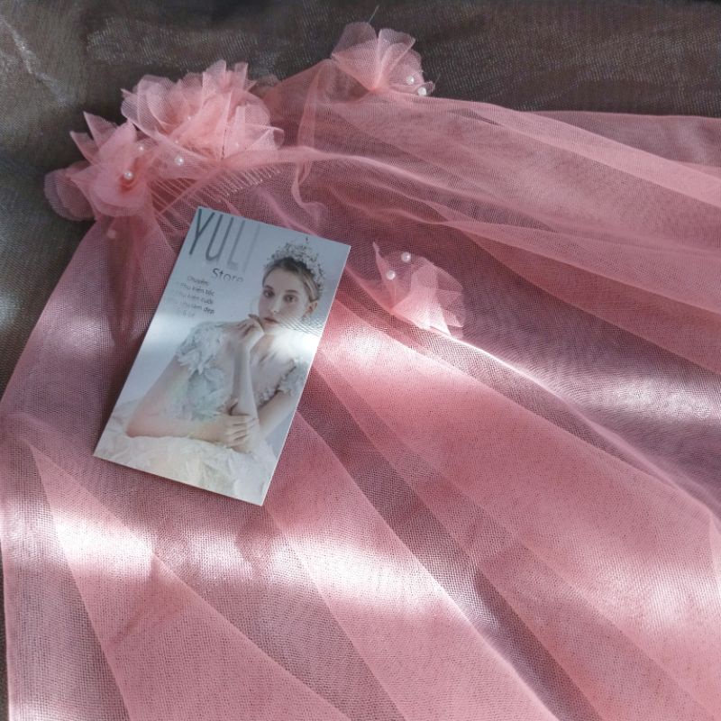 VOAN LÚP MÀU HỒNG DÂU KẾT HOA XINH ♥️