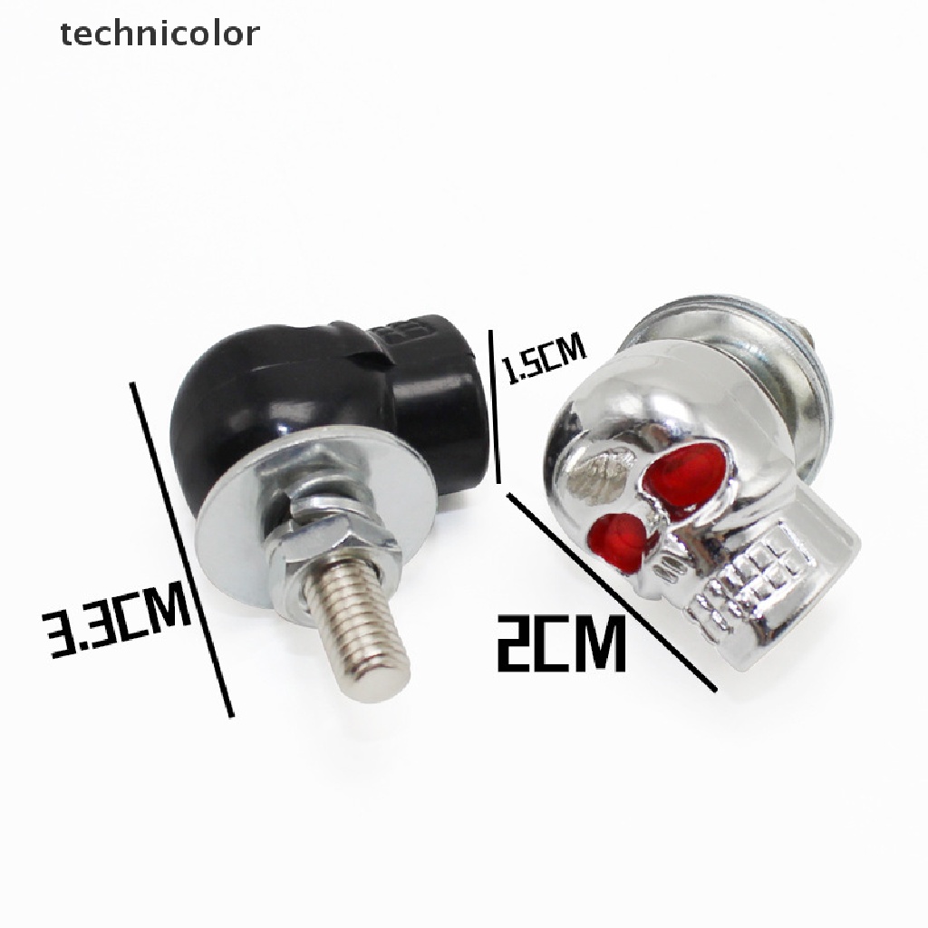 Set 2 Ốc Vít Gắn Biển Số Xe Mô Tô Hình Đầu Lâu Độc Đáo