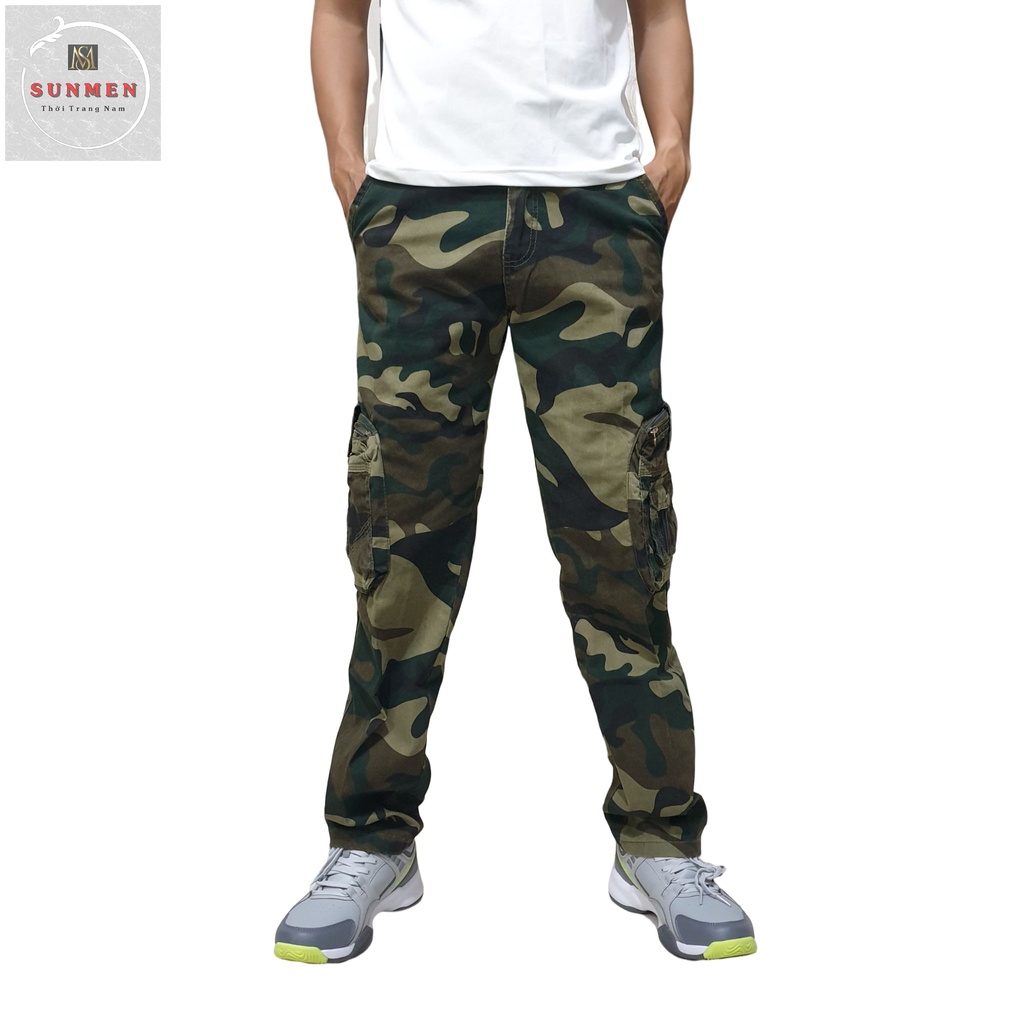 Quần dài nam kaki jogger túi hộp cao cấp họa tiết Lính,chất liệu vải dày thời trang năng động SUNMEN