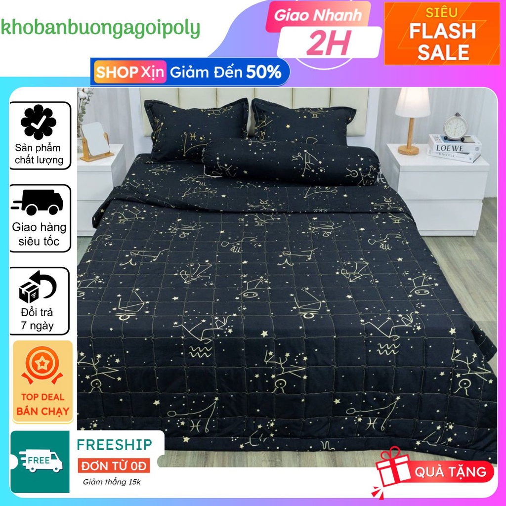 Drap Ga trải giường  cotton poly 1mx2m,mẫu cung hoàng đạo