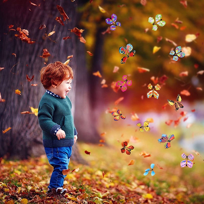Đồ Chơi Hình Bướm Bay 3D Bằng Dây Cót Màu Sắc Ngẫu Nhiên Dùng Làm Đạo Cụ Ảo Thuật