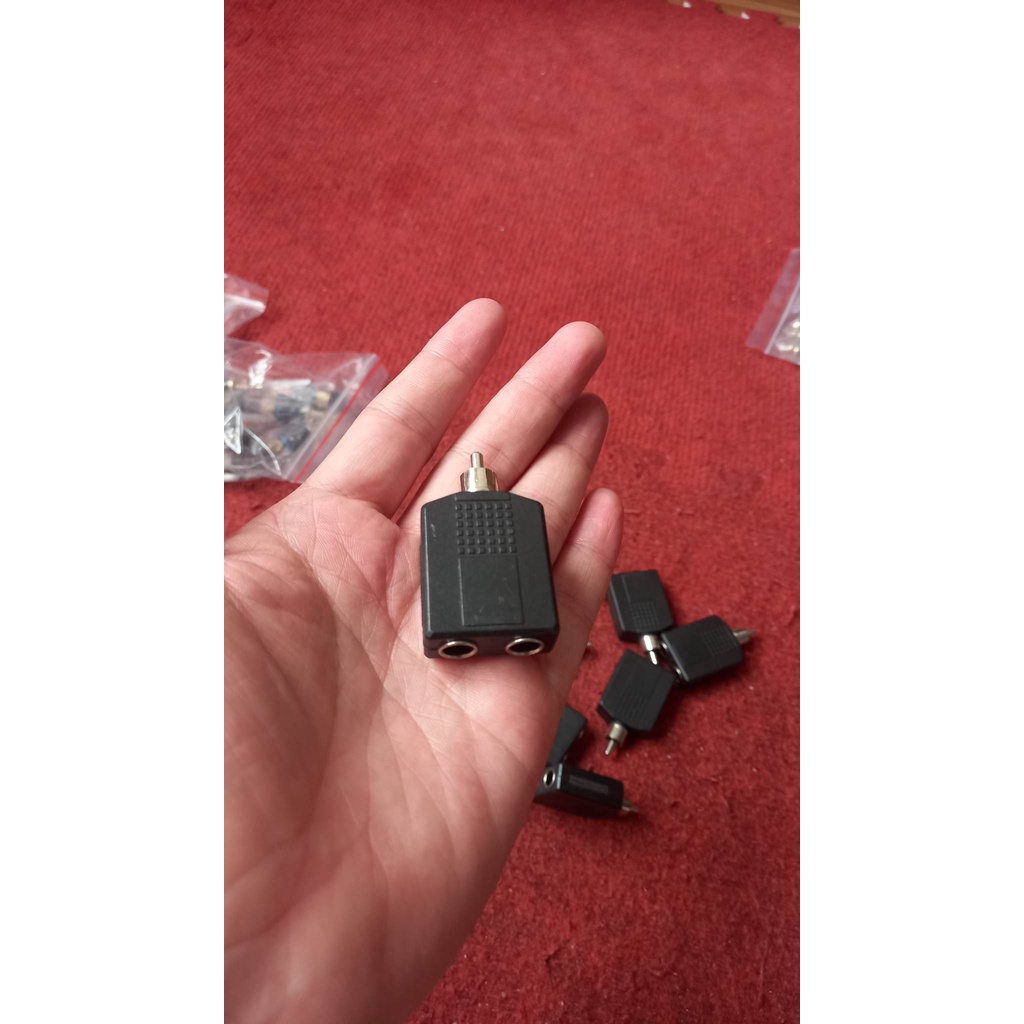 Đầu cắm, Jack chuyển đổi âm thanh 1 Jack AV hoa sen nam sang 2 lỗ 6.5mm nữ