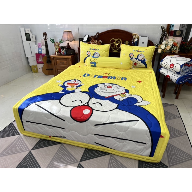 Bộ ga gối Doremon siêu mát lạnh 5D