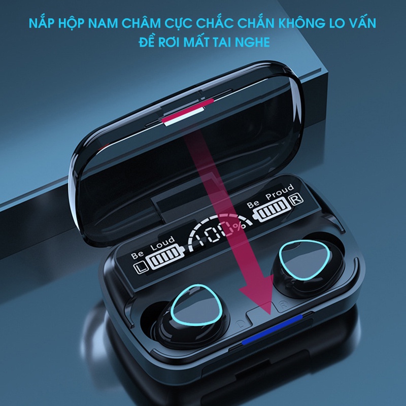 Tai nghe không dây bluetooth M10 PRO  MINPRO giá rẻ tai nghe nhạc, chơi game công nghệ bluetooth, âm thanh chất lượng