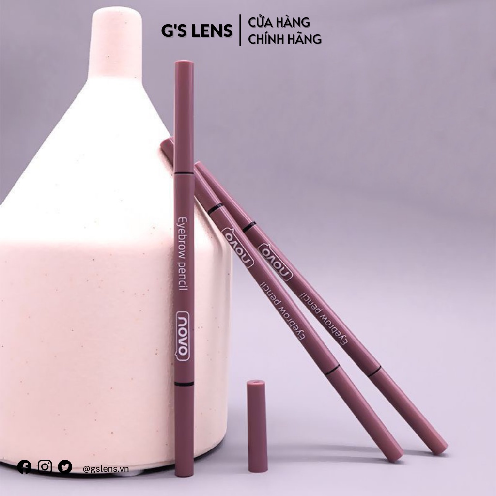 Chì Mày 2 Đầu Nét Mảnh Chính Hãng NOVO Simplicty Flexible Eyebrow Pen - G'S LENS