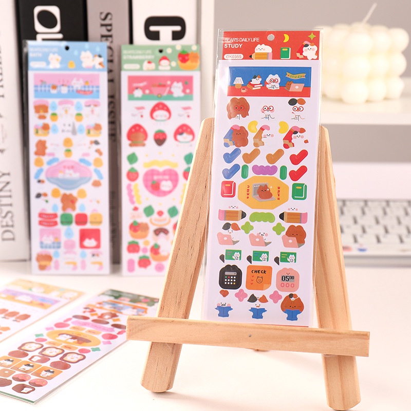 Miếng Dán Thẻ Hình Gấu Goo Dễ Thương GK0355